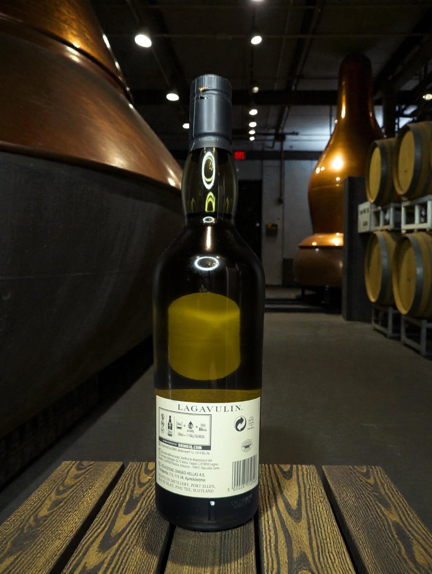 Lagavulin 8 Jahre Rückseite mit Produktinformationen Islay Single Malt