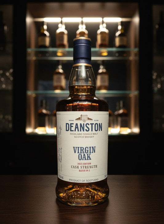 Whiskyquartier Deanston Virgin Oak Cask Strength 2023 Edition, ein Highland Single Malt Scotch Whisky in 0,7L Flasche.