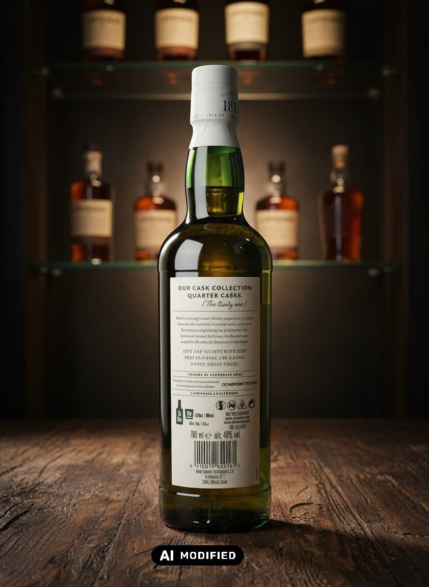 Whiskyquartier Laphroaig Quarter Cask Islay Single Malt 0.7L Flasche mit intensivem Rauch und maritimer Note
