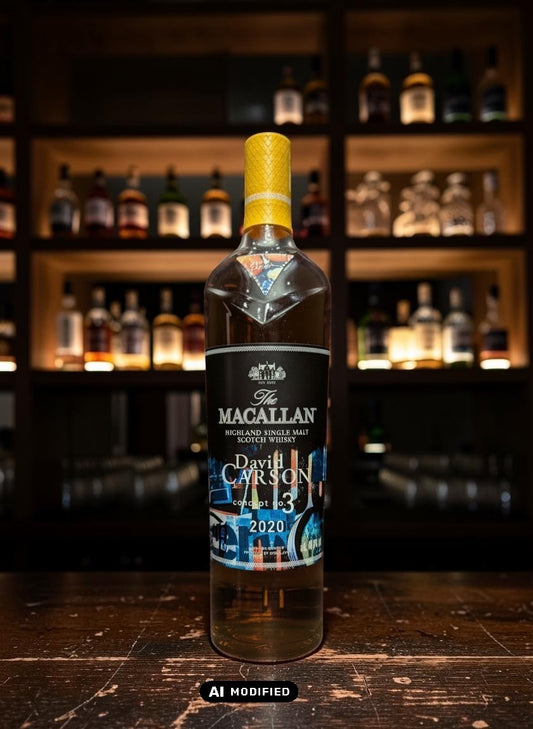 Whiskyquartier: The Macallan Concept No. 3 0,7L Flasche mit gelbem Etikett und David Carson Design