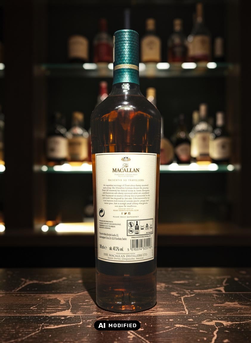 Whiskyquartier Macallan Lumina Quest Collection 0,7L Flasche mit grünem Etikett und goldenen Akzenten