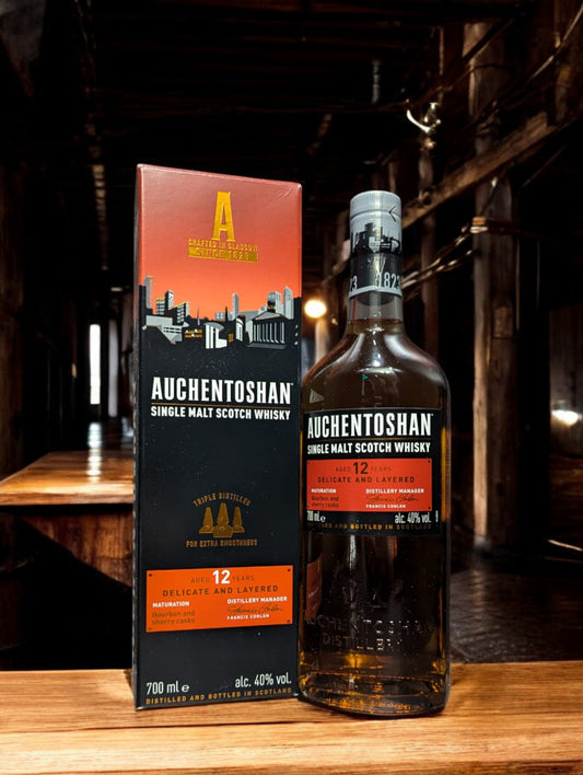 Auchentoshan 12 Jahre Whisky – Ein dreifach destillierter Single Malt mit eleganten Aromen und perfektem Geschmack für Genießer.