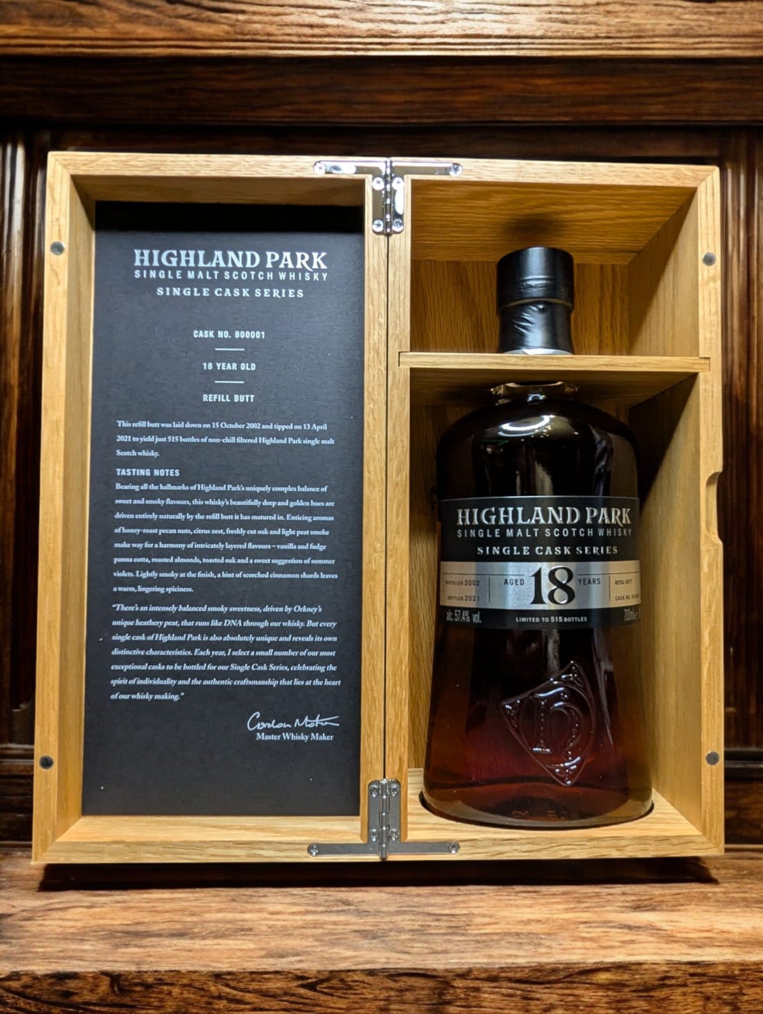 Highland Park 18 Years Single Cask Whisky Flasche Refill Sherry Butt Fassstärke
