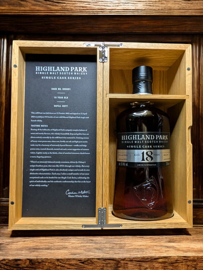 Highland Park 18 Years Single Cask Whisky Flasche Refill Sherry Butt Fassstärke