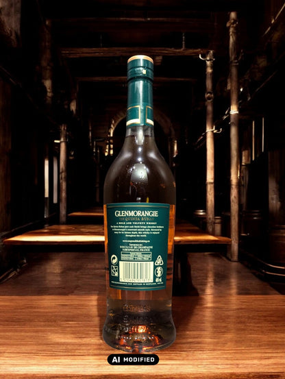 Flasche Glenmorangie The Quinta Ruban 12 Jahre, ein schottischer Single Malt Whisky, gereift in Bourbon- und Portweinfässern, präsentiert auf einem neutralen Hintergrund. Ideal für Liebhaber von reichhaltigen Aromen wie dunkler Schokolade, Minze und Walnüssen, ein Highlight unter Whiskykennern.
