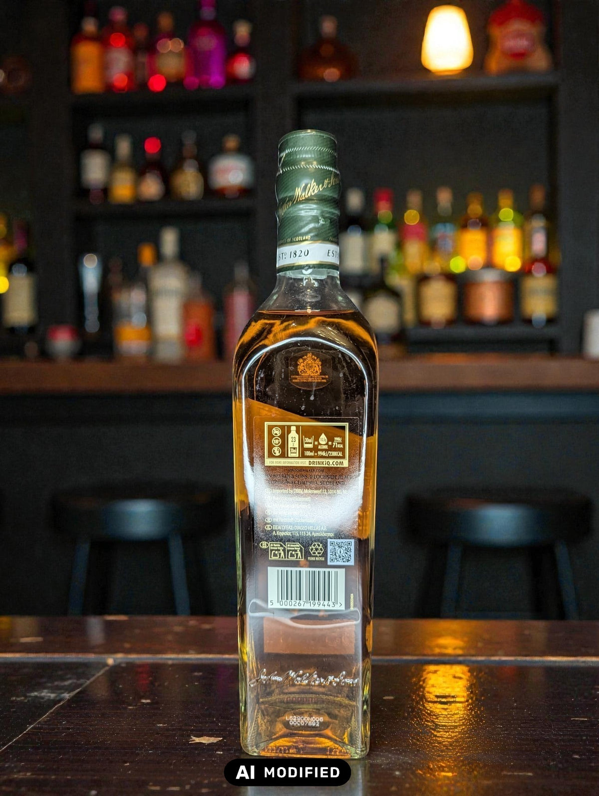 Johnnie Walker Green Label Etikett Detail - Blended Malt Scotch Whisky