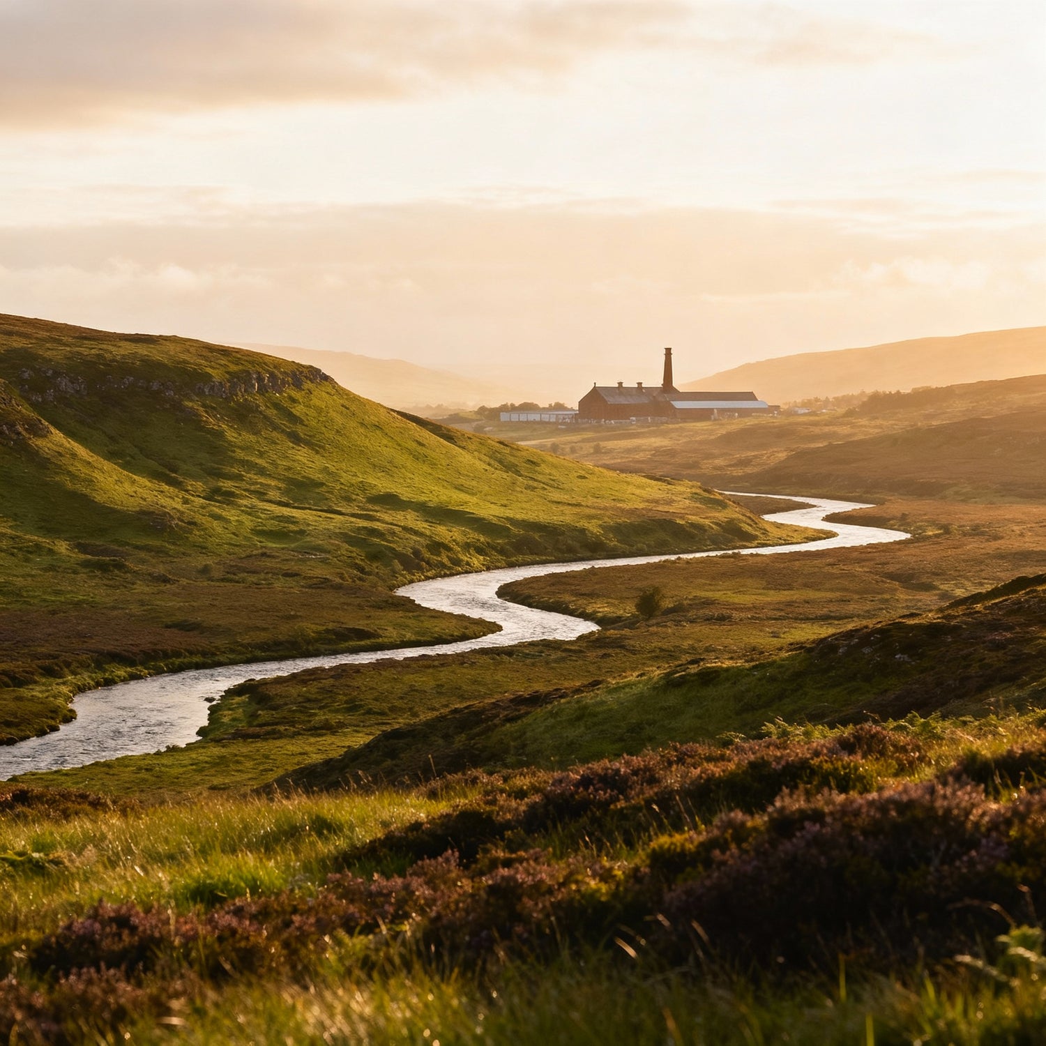 Die Landschaft der Schottischen Speyside mt Disille im Hintergrund