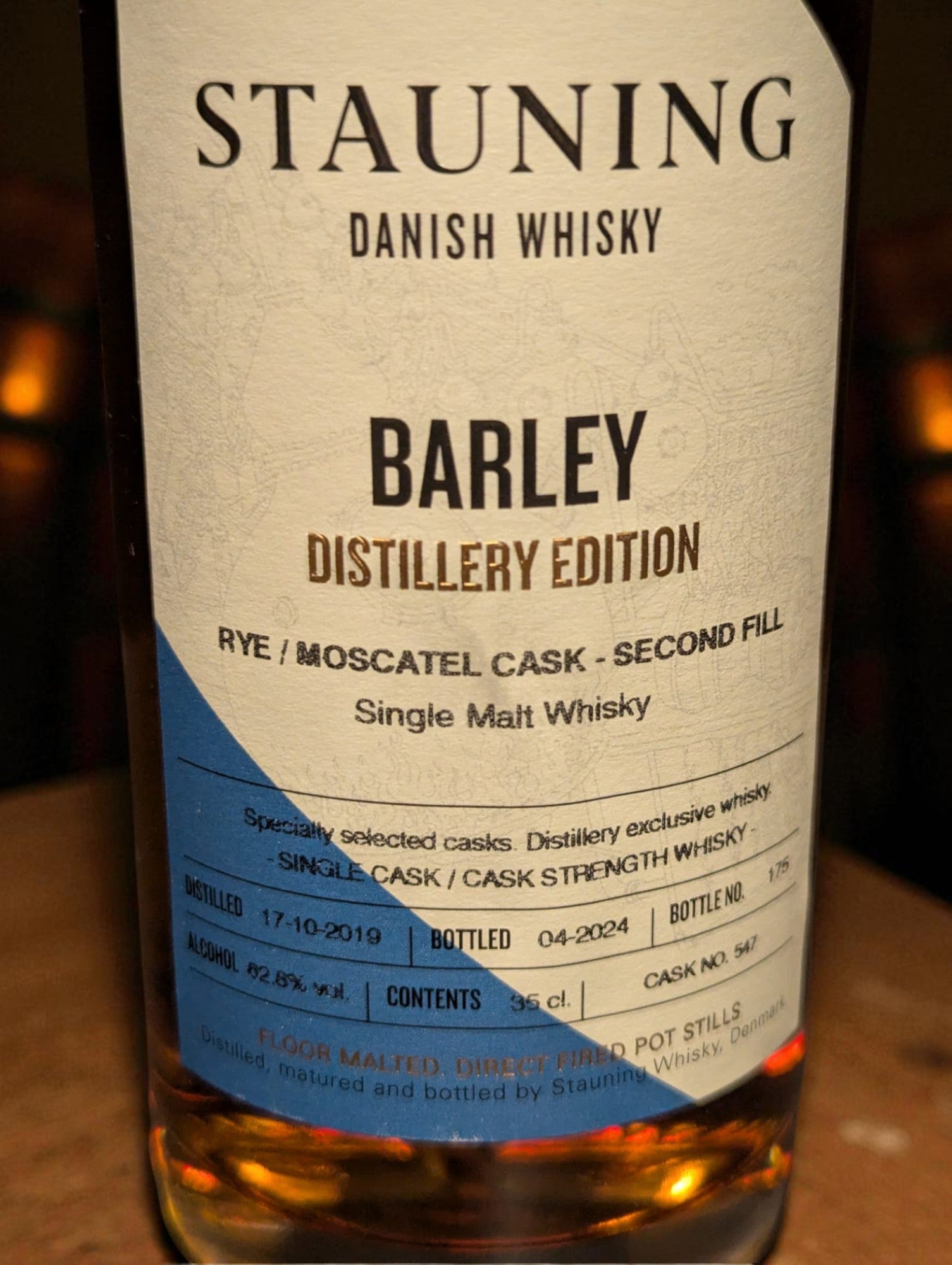 Stauning Barley Rye/Moscatel second fill in Distille