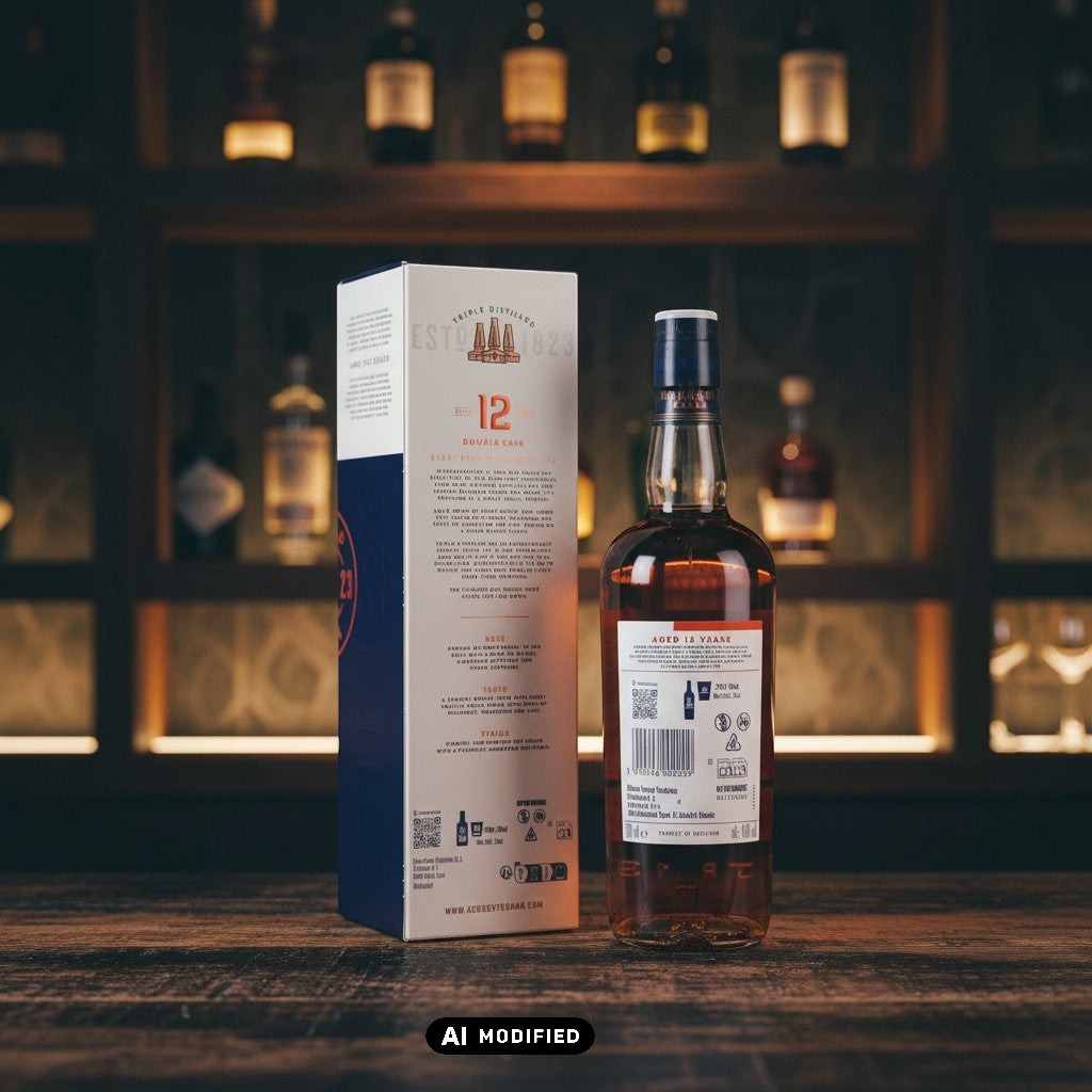 Auchentoshan 12 Jahre Single Malt Whisky, dreifach destilliert, gereift in Bourbon- und Sherryfässern, 0,7L