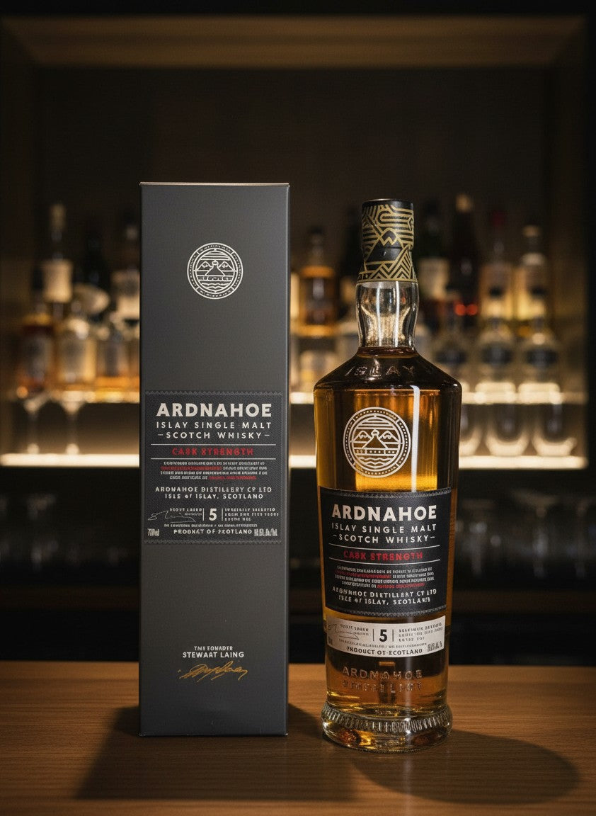 Whiskyquartier Ardnahoe 5 Years Cask Strength Batch #1 Islay Single Malt Scotch Whisky in Ex-Bourbon Fässern, 0.7L
