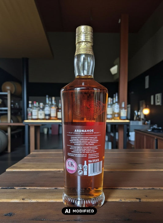 Ardnahoe Society 2024 Islay Single Malt Scotch Whisky in Sherry Cask, 700ml, 59.1% Vol. Amber liquid.