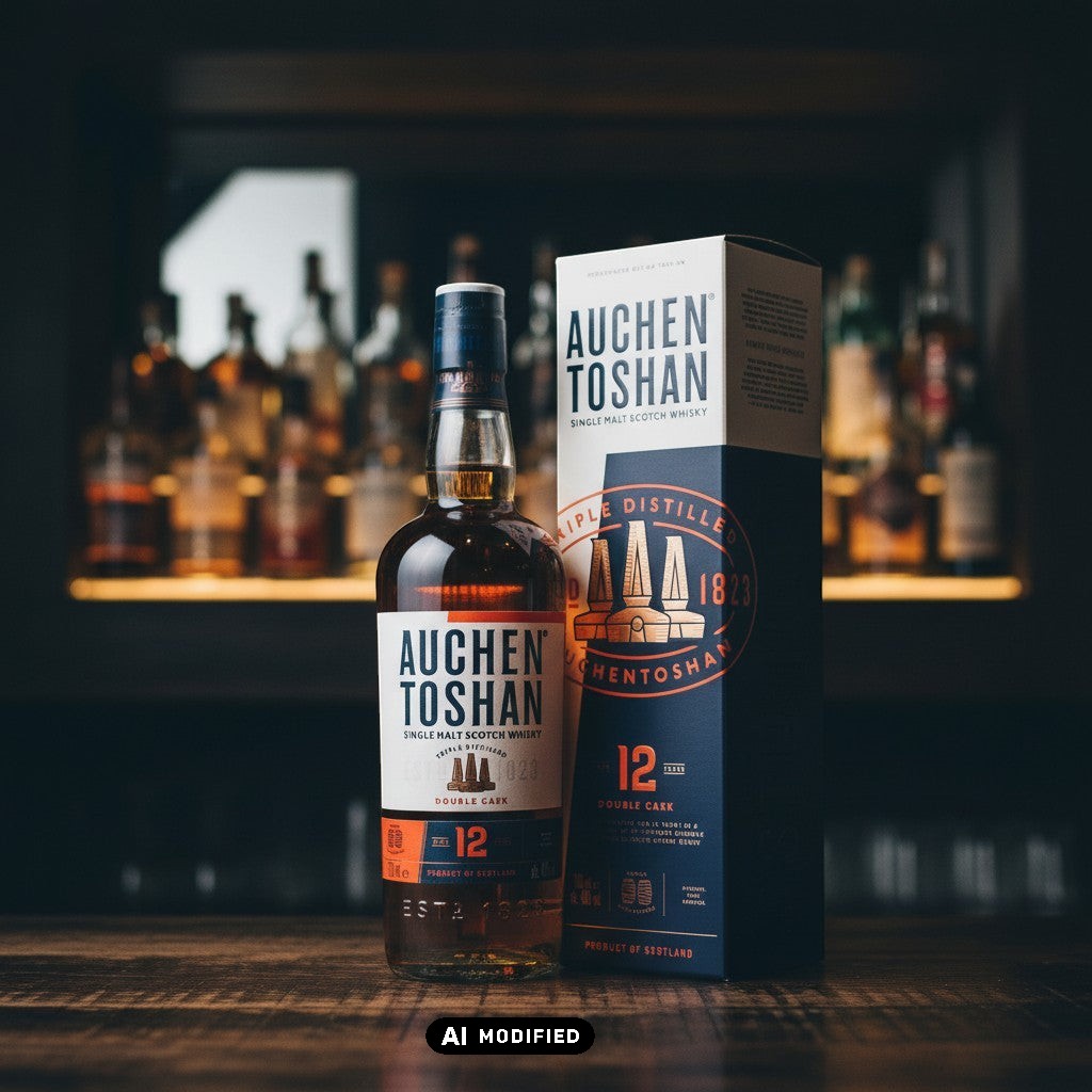 Auchentoshan 12 Jahre Single Malt Scotch Whisky, dreifach destilliert, gereift in Bourbon- und Sherryfässern, 0,7L