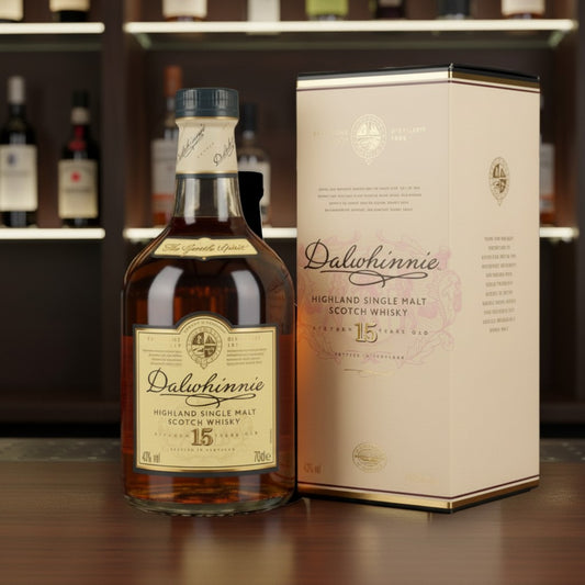 Dalwhinnie 15 Jahre Highland Single Malt Scotch Whisky 0,7L Flasche und Geschenkverpackung