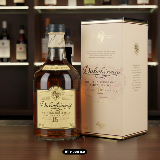 Dalwhinnie 15 Jahre Highland Single Malt Scotch Whisky 0,7L Flasche und Geschenkverpackung