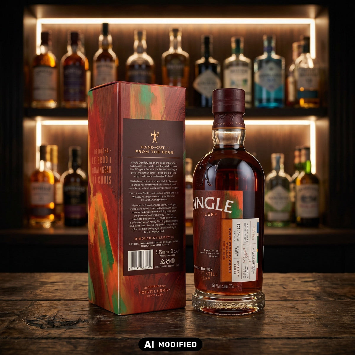 Whiskyquartier Dingle 11 Jahre Single Pot Still Irish Whiskey in PX Sherryfass-Flasche mit passender Geschenkverpackung