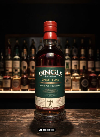 Whiskyquartier Dingle Single Cask The Village 2025, 10 Jahre alter irischer Single Pot Still Whiskey in Pedro Ximenez Fass gereift, Flasche 218/293