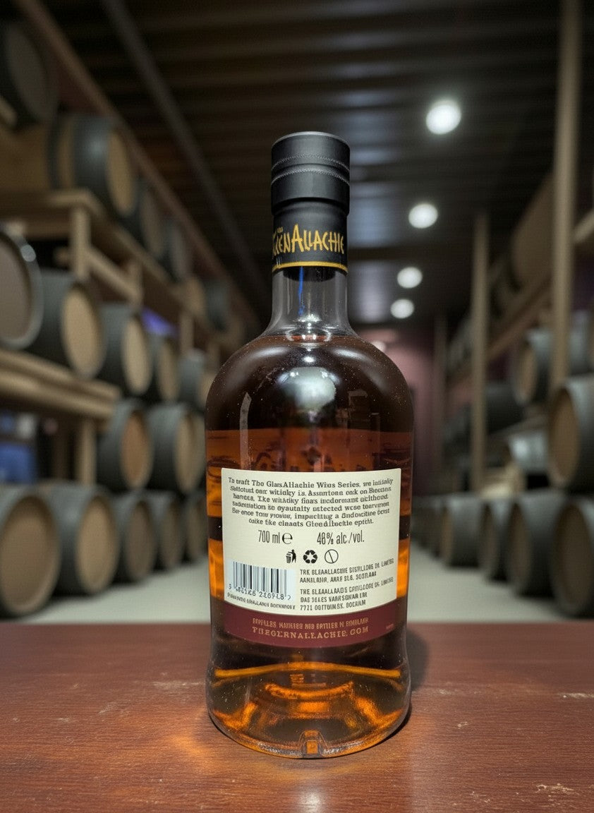 GlenAllachie 11 Years Premier Cru Classé Wine Finish 0.7L Whisky in Mahagoni-Farbe, gereift in Ex-Bourbon- und Bordeaux-Weinfässern.