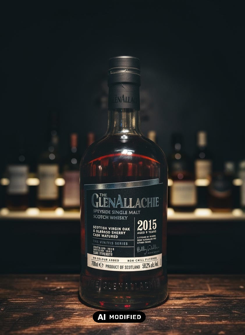 GlenAllachie Sinteis Series Part II Single Malt Scotch Whisky, 9 Jahre, 58,2% Vol. in Virgin Oak & Oloroso Sherry Fässern gereift.