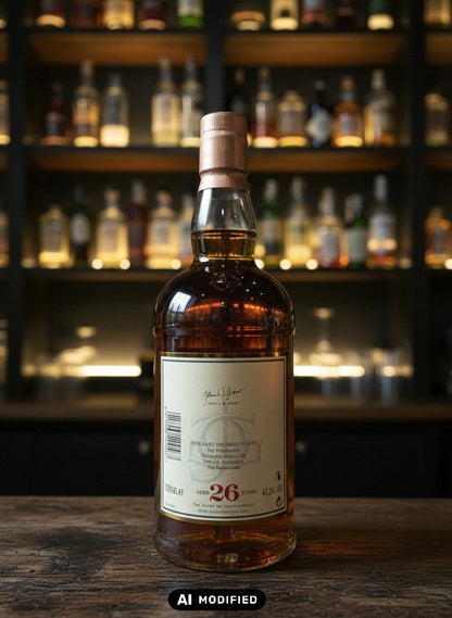 Whiskyquartier Glenfarclas 26 Jahre Oloroso Sherry Cask Single Malt Whisky in Glasflasche mit kupferfarbenem Verschluss