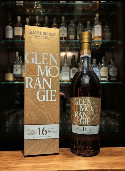 Glenmorangie 16 Years The Nectar Highland Single Malt Scotch Whisky in gold bottle and box