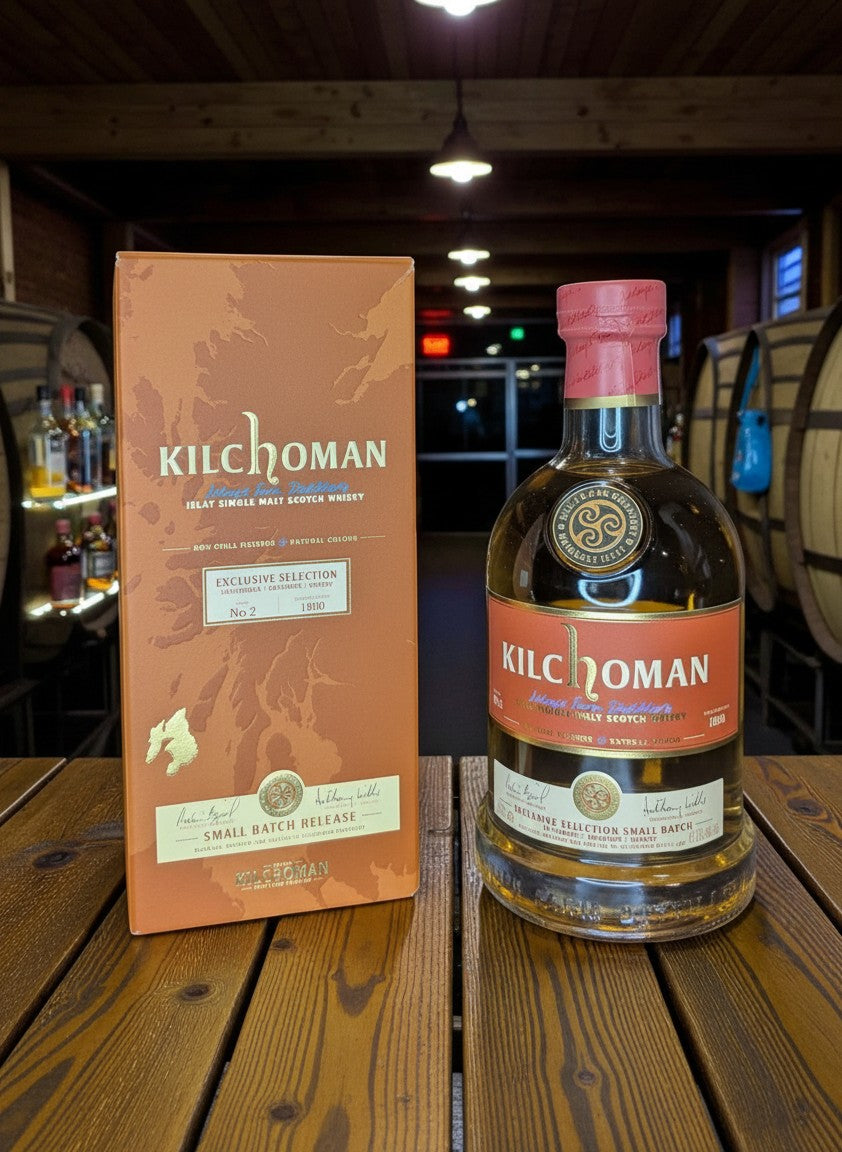 Whiskyquartier Kilchoman Small Batch No. 2 Islay Single Malt Scotch Whisky, 0.7L, Fassstärke, ungefiltert, natürliche Farbe.