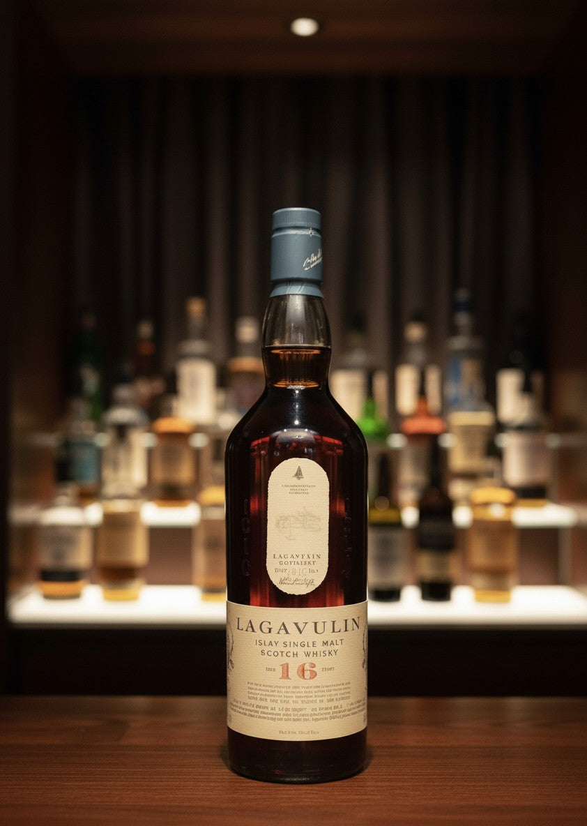 Whiskyquartier: Lagavulin 16 Jahre Islay Single Malt Scotch Whisky 0,7L Flasche mit rauchigem Aroma