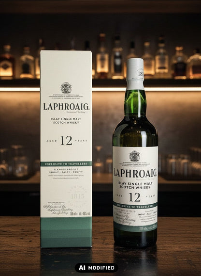 Whiskyquartier Laphroaig 12 Years Islay Single Malt Scotch Whisky 0.7L, bernsteinfarben, rauchig, salzig, fruchtig