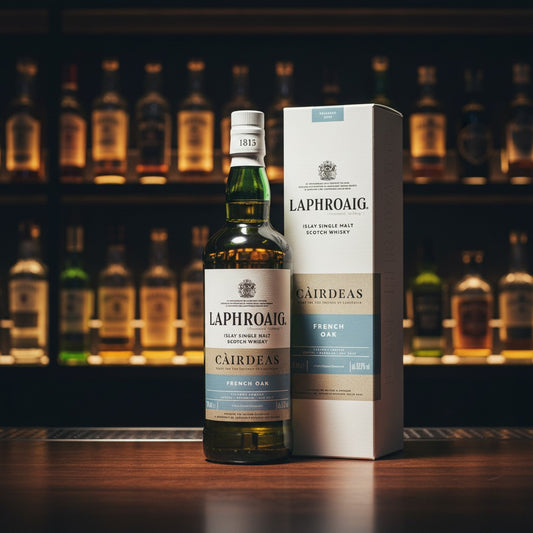 Laphroaig Cairdeas 2026 French Oak Islay Single Malt Scotch Whisky in grüner Flasche mit passender Box. Limitierte Edition.