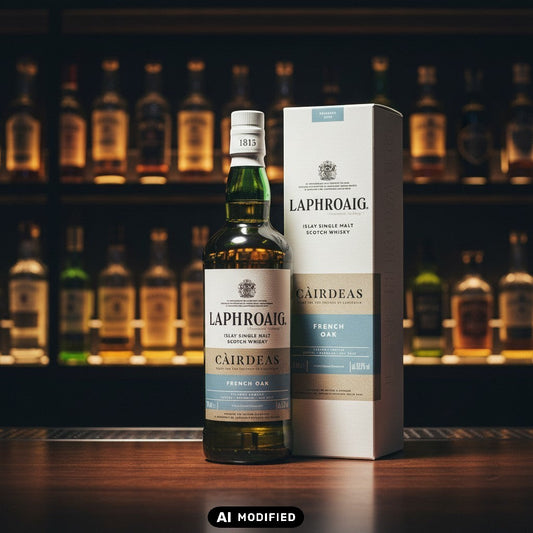 Laphroaig Cairdeas 2026 French Oak Islay Single Malt Scotch Whisky in grüner Flasche mit passender Box. Limitierte Edition.