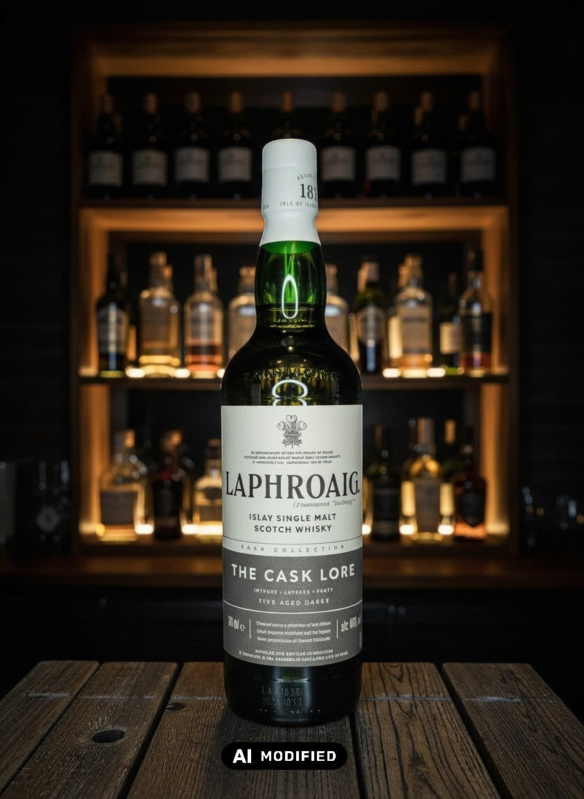 Whiskyquartier Laphroaig Cask Lore Islay Single Malt Scotch Whisky 0.7L in natürlicher Farbe, nicht kühlgefiltert