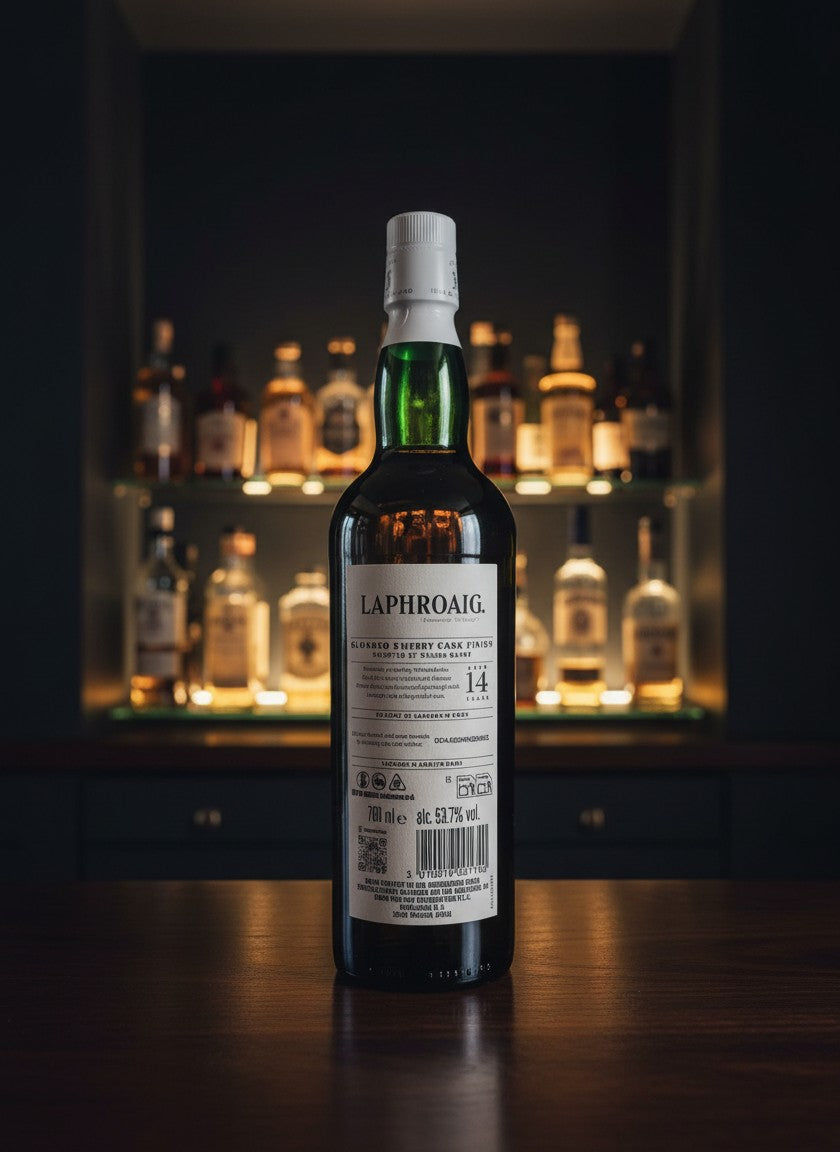 Whiskyquartier Laphroaig Oloroso Sherry Cask Finish 14 Year Old single malt Scotch whisky selected by Willem Dafoe.