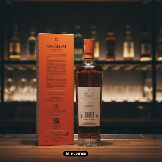 Macallan 18 Years Old Colour Collection Speyside Single Malt Scotch Whisky 0.7L in orange box