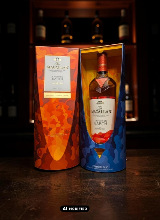 Macallan A Night on Earth in Scotland 2022 Single Malt Scotch Whisky 0,7L Flasche in bunter Geschenkverpackung