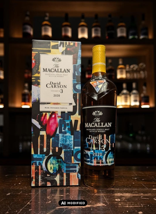 Whiskyquartier: The Macallan Concept No. 3 0,7L Flasche mit auffälliger Verpackung von David Carson, 2020