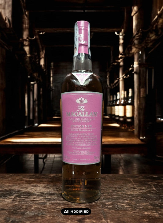 Whiskyquartier Macallan Edition No. 5 Highland Single Malt Scotch Whisky in lila Flasche, 0,7L