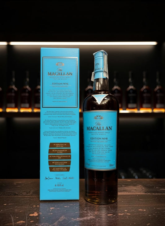 The Macallan Edition No. 6 Single Malt Scotch Whisky 0,7L Flasche mit passender Geschenkbox, inspiriert vom Fluss Spey.