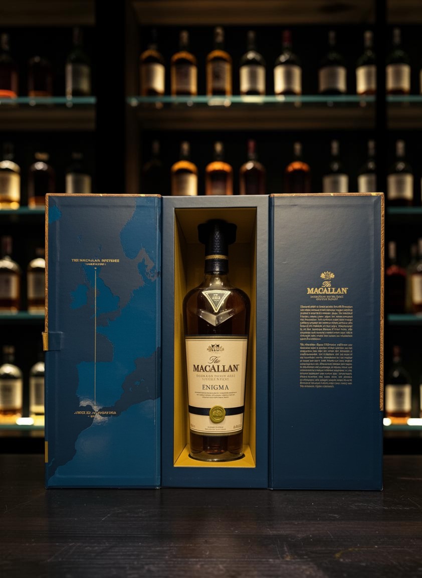 Whiskyquartier Macallan Enigma Quest Collection 0,7L in Geschenkbox, reichhaltiger Single Malt mit Sherryfass-Reifung.