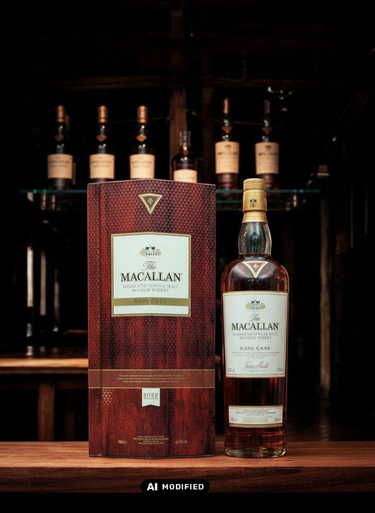 Macallan Rare Cask 2022 Highland Single Malt Scotch Whisky in einer rubinroten Mahagonifarbe, 0,7L