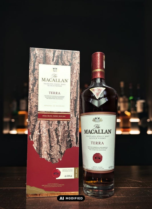 Macallan Terra Quest Collection Single Malt Scotch Whisky 0,7L in Sherry-gereifter Eiche, mit Noten von Karamell und Trockenfrüchten.