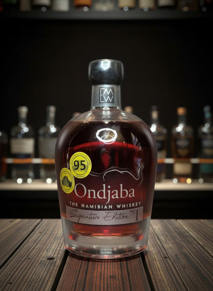 Whiskyquartier Ondjaba Signature Edition #1 namibischer Single Malt Whisky in 0,7L Flasche mit goldenem Siegel