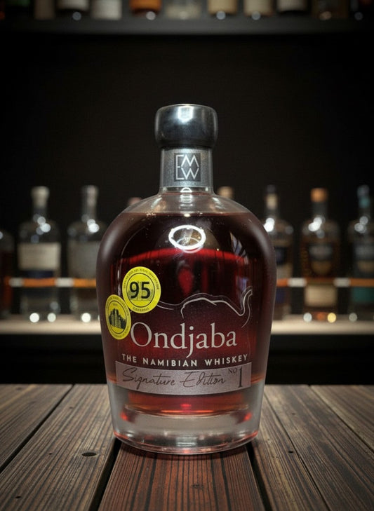 Whiskyquartier Ondjaba Signature Edition #1 namibischer Single Malt Whisky in 0,7L Flasche mit goldenem Siegel