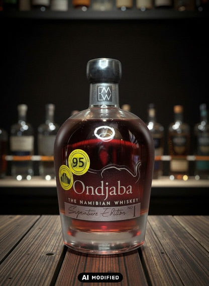 Whiskyquartier Ondjaba Signature Edition #1 namibischer Single Malt Whisky in 0,7L Flasche mit goldenem Siegel