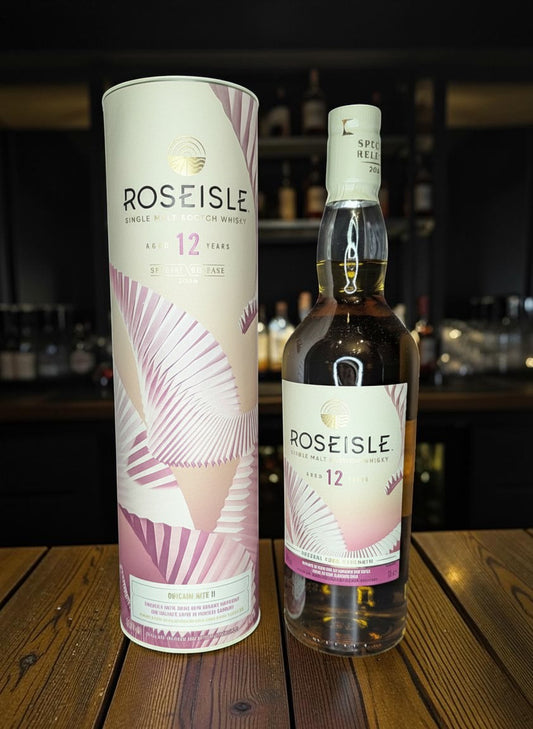 Whiskyquartier Roseisle 12 Jahre The Origami Kite II Single Malt Scotch Whisky in Flasche und Röhre, limitierte Auflage.