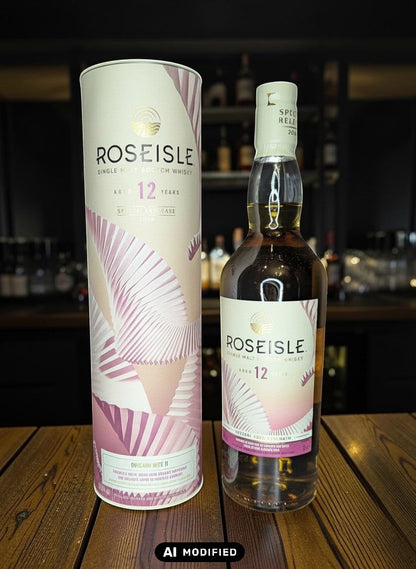 Whiskyquartier Roseisle 12 Jahre The Origami Kite II Single Malt Scotch Whisky in Flasche und Röhre, limitierte Auflage.