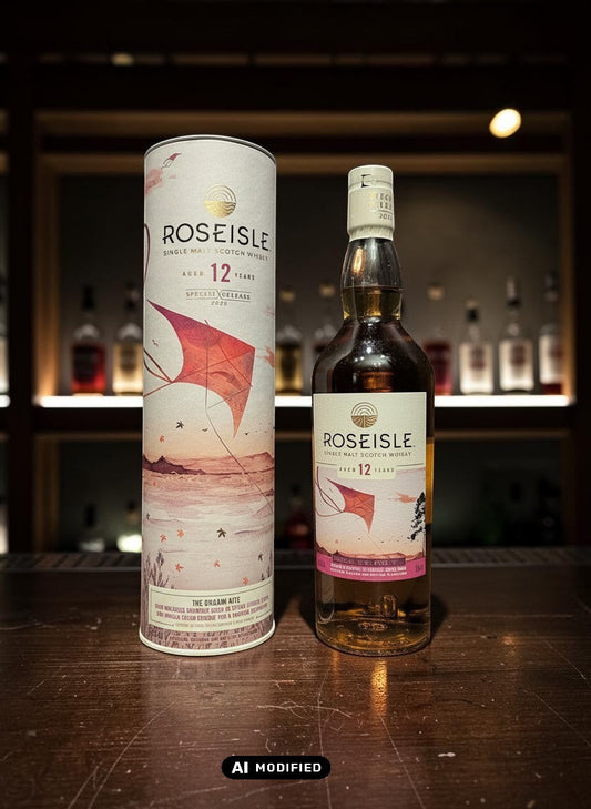 Whiskyquartier Roseisle 12 Jahre The Origami Kite Single Malt Scotch Whisky in Glasflasche und Geschenkverpackung