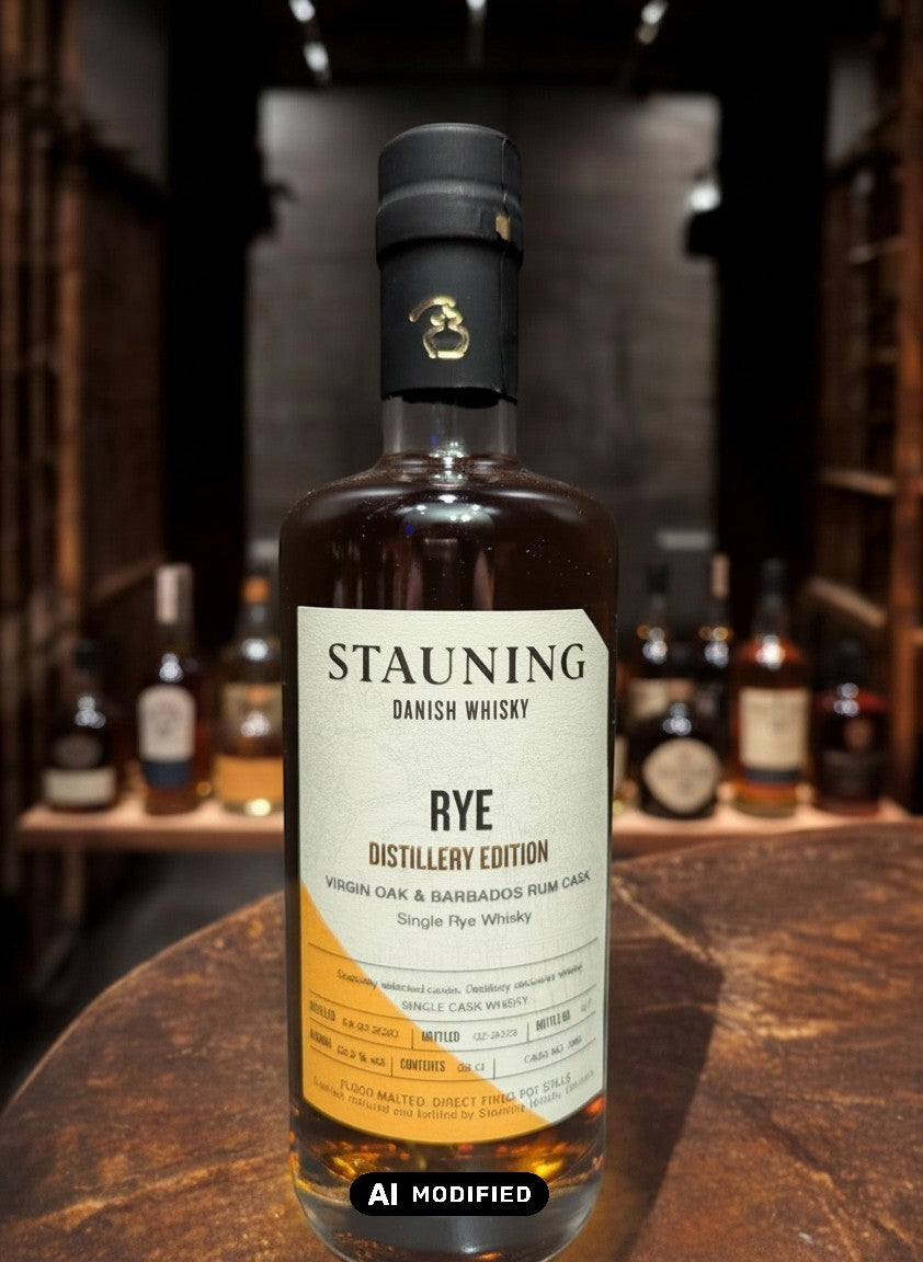 Whiskyquartier Stauning Rye Distillery Edition Single Rye Whisky in Virgin Oak & Barbados Rum Cask, 0.35L