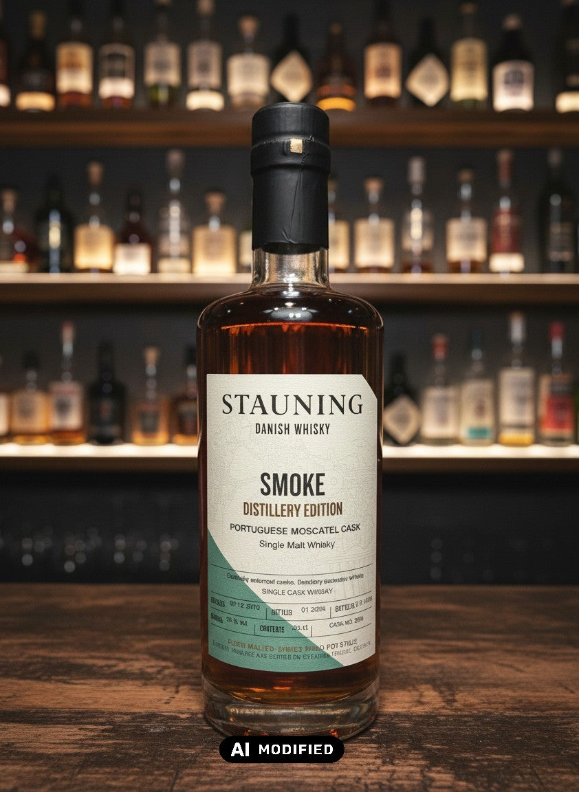 Whisky Quartier: Stauning Smoke Distillery Edition Single Malt Whisky in Moscatel Cask, 0.35L, 55% Vol.