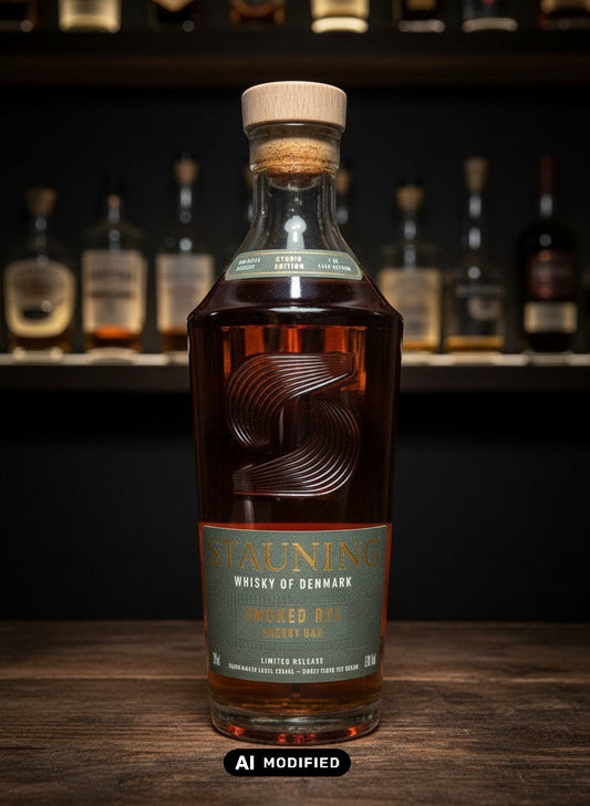Stauning Smoked Rye Sherry Oak dänischer Whisky in 0,7L Flasche mit Holzkorken, limitiert.