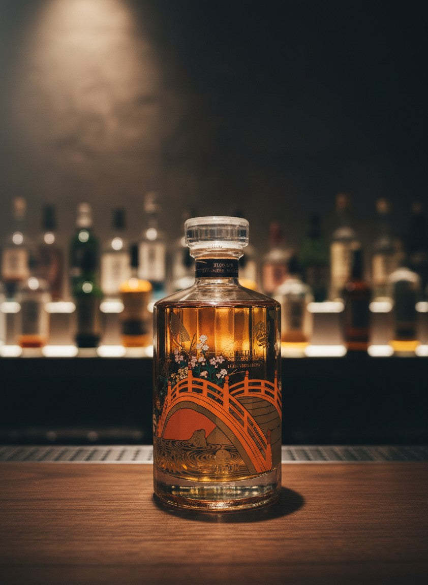 Whiskyquartier Suntory Hibiki Harmony 100th Anniversary Limited Edition japanischer Whisky mit Brückenmotiv