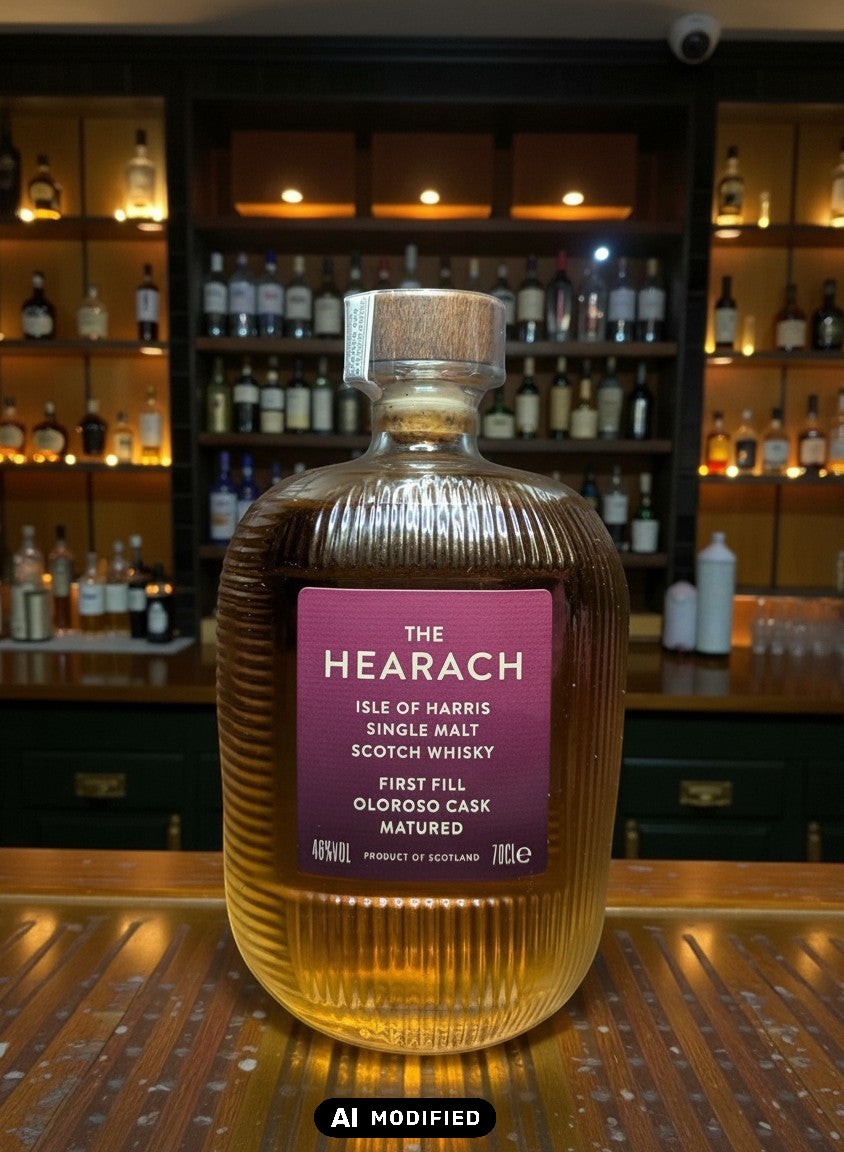 The Hearach Oloroso Sherry Release Single Malt Scotch Whisky 0.7L aus der Isle of Harris Distillery, gereift in Sherryfässern.